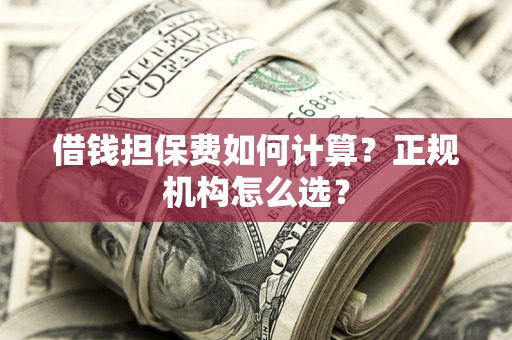 北京借钱担保费如何计算？正规机构怎么选？