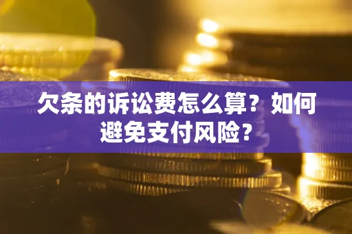 北京欠条的诉讼费怎么算？如何避免支付风险？